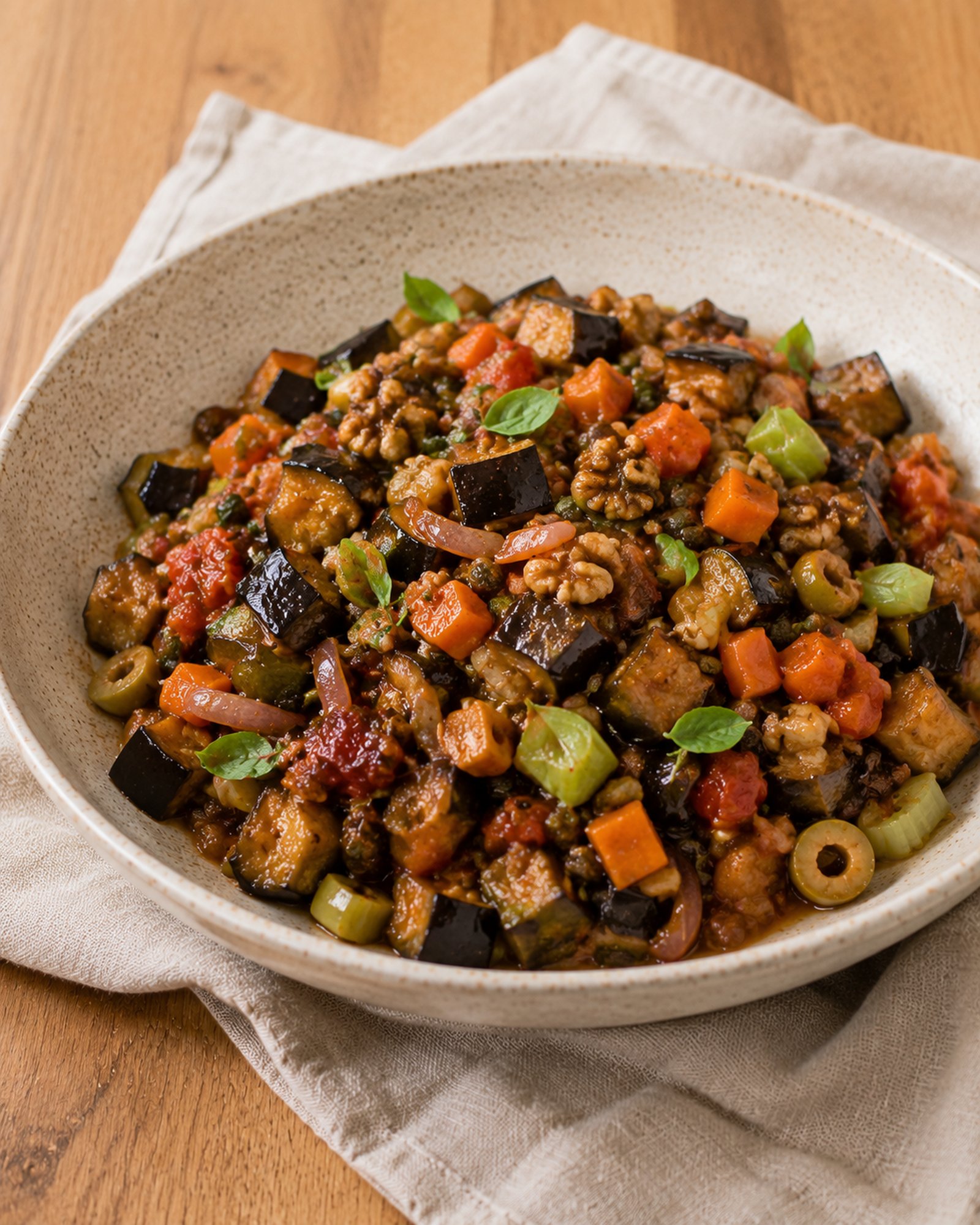 Caponata with Carrot & Toasted Walnuts