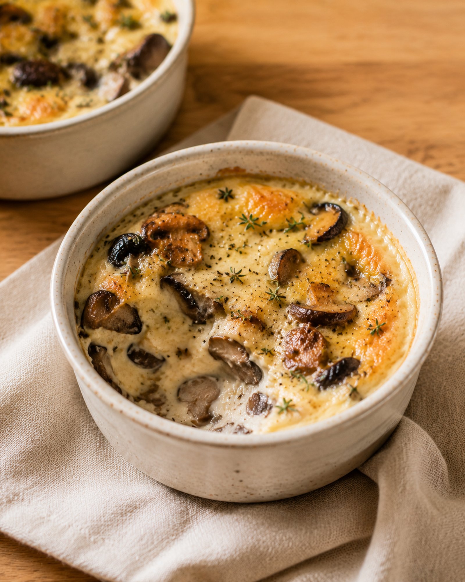 Mushroom, Taleggio & Thyme Custards