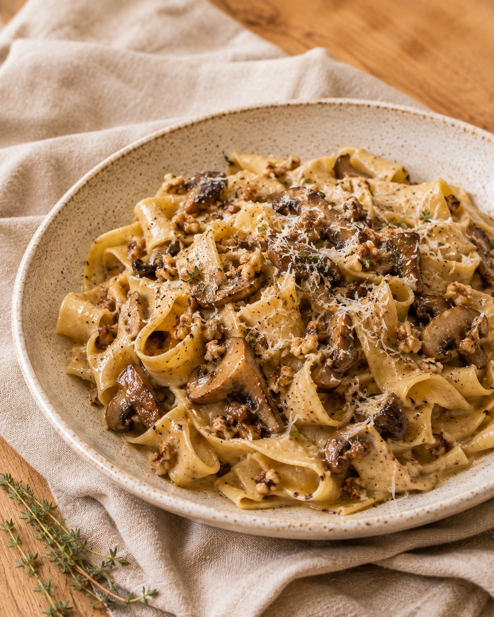 Mushroom, Walnut & Marsala Pappardelle