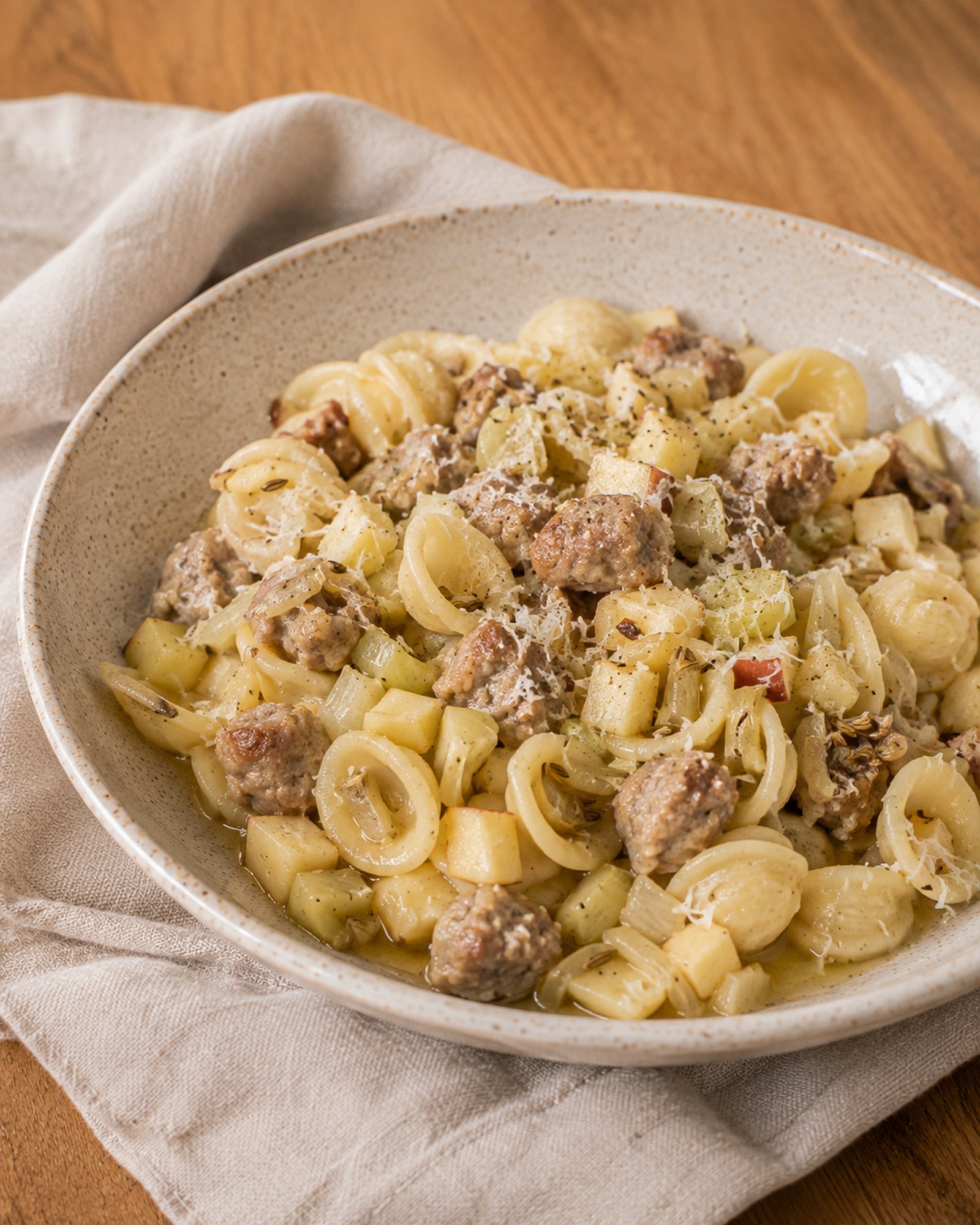 Sausage, Fennel & Apple Orecchiette