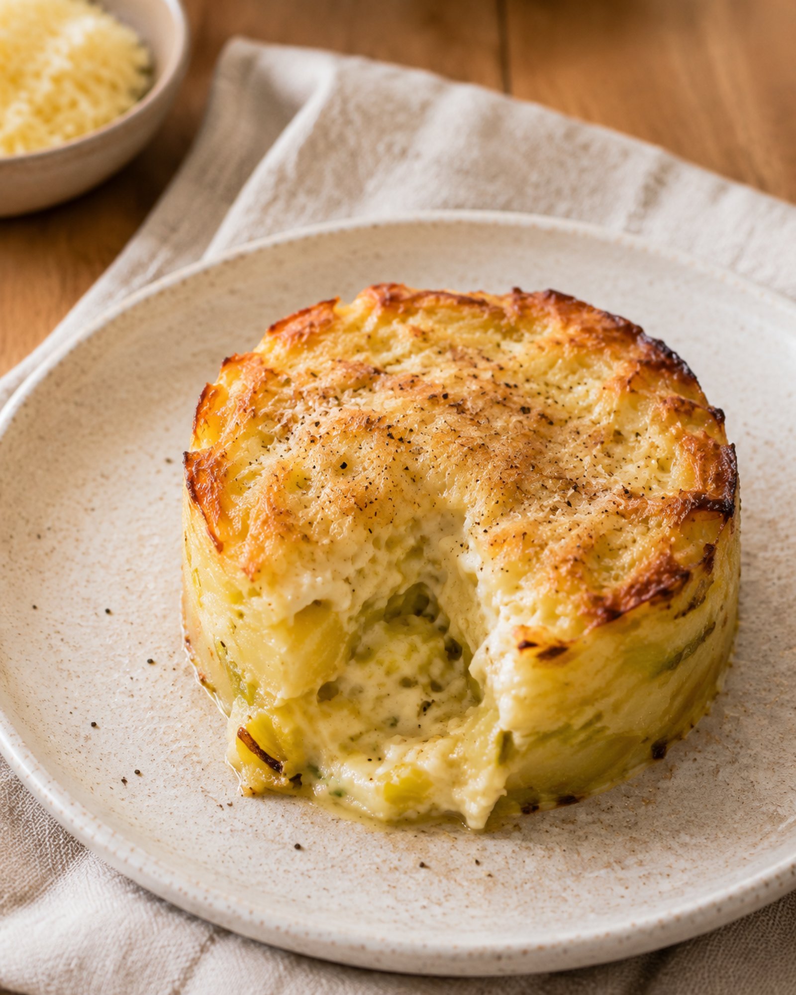 Leek, Potato & Gruyère Timbales