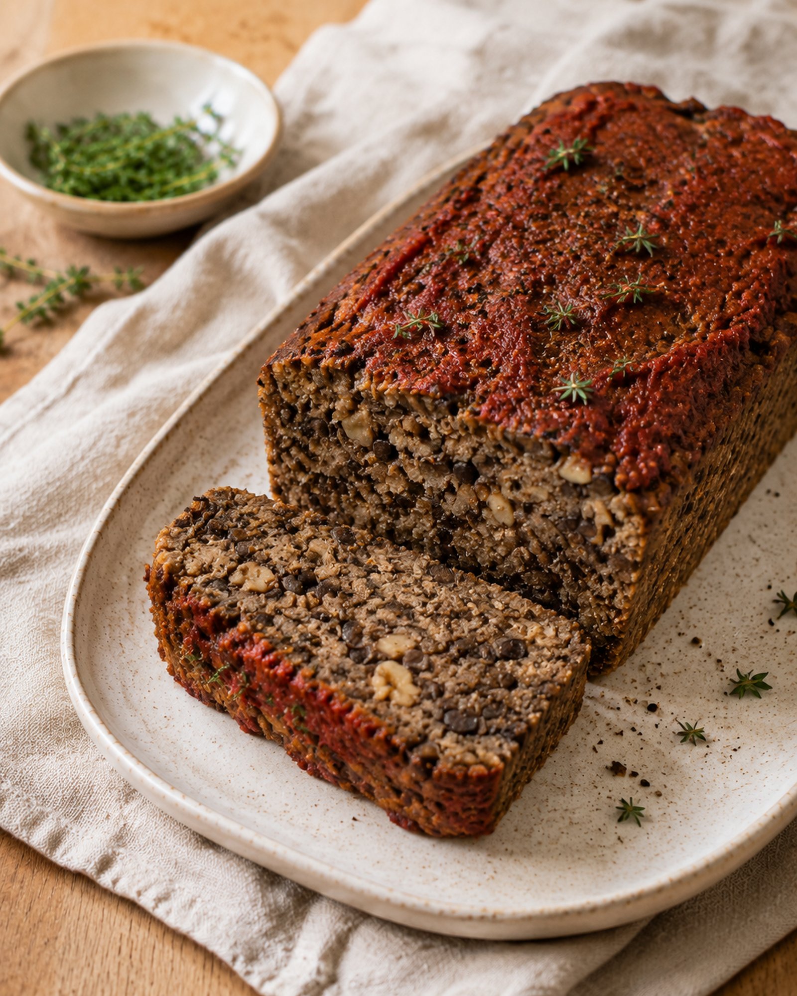 Black Lentil, Mushroom & Walnut Loaf