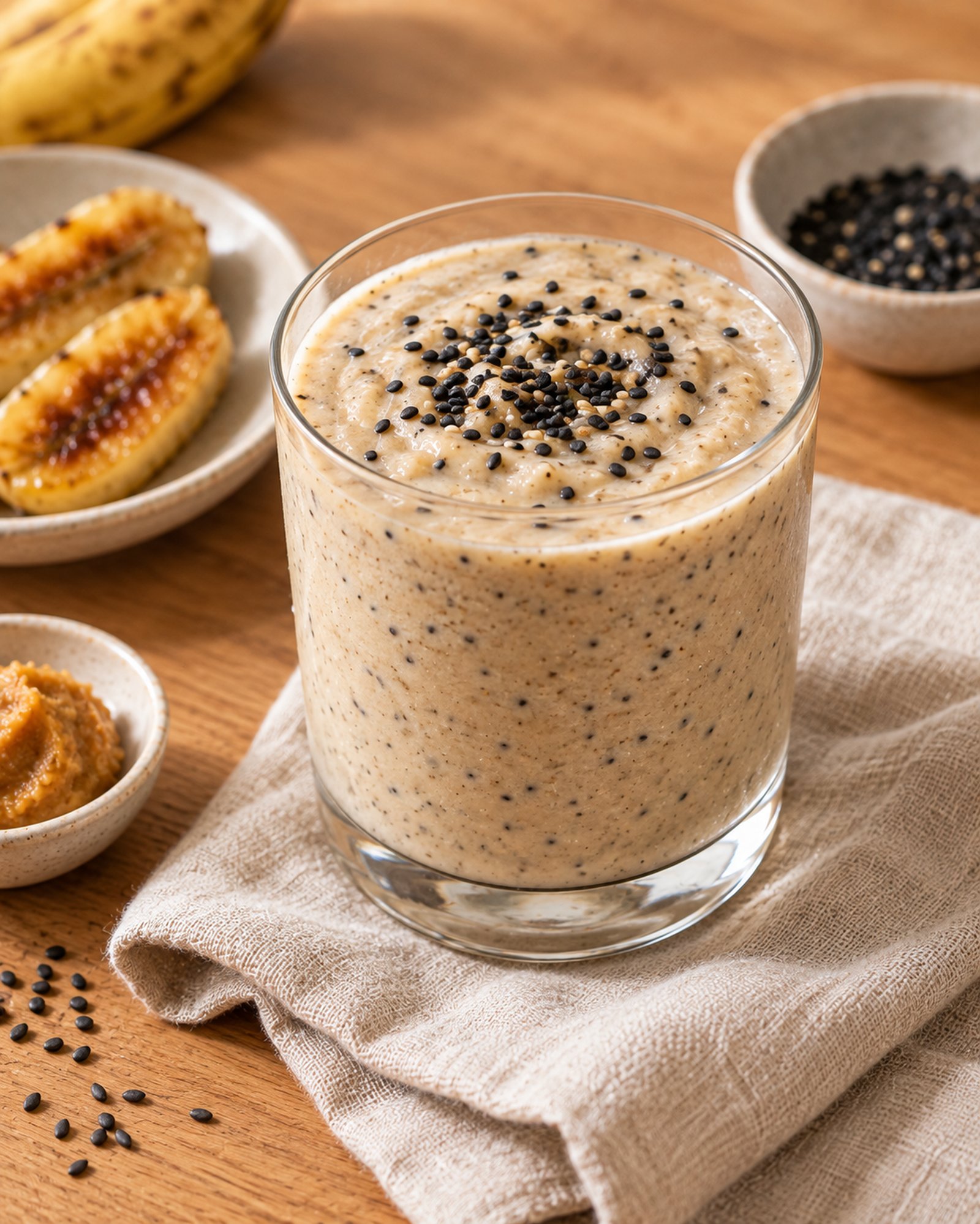 Roasted Banana, Miso & Black Sesame Breakfast Cream