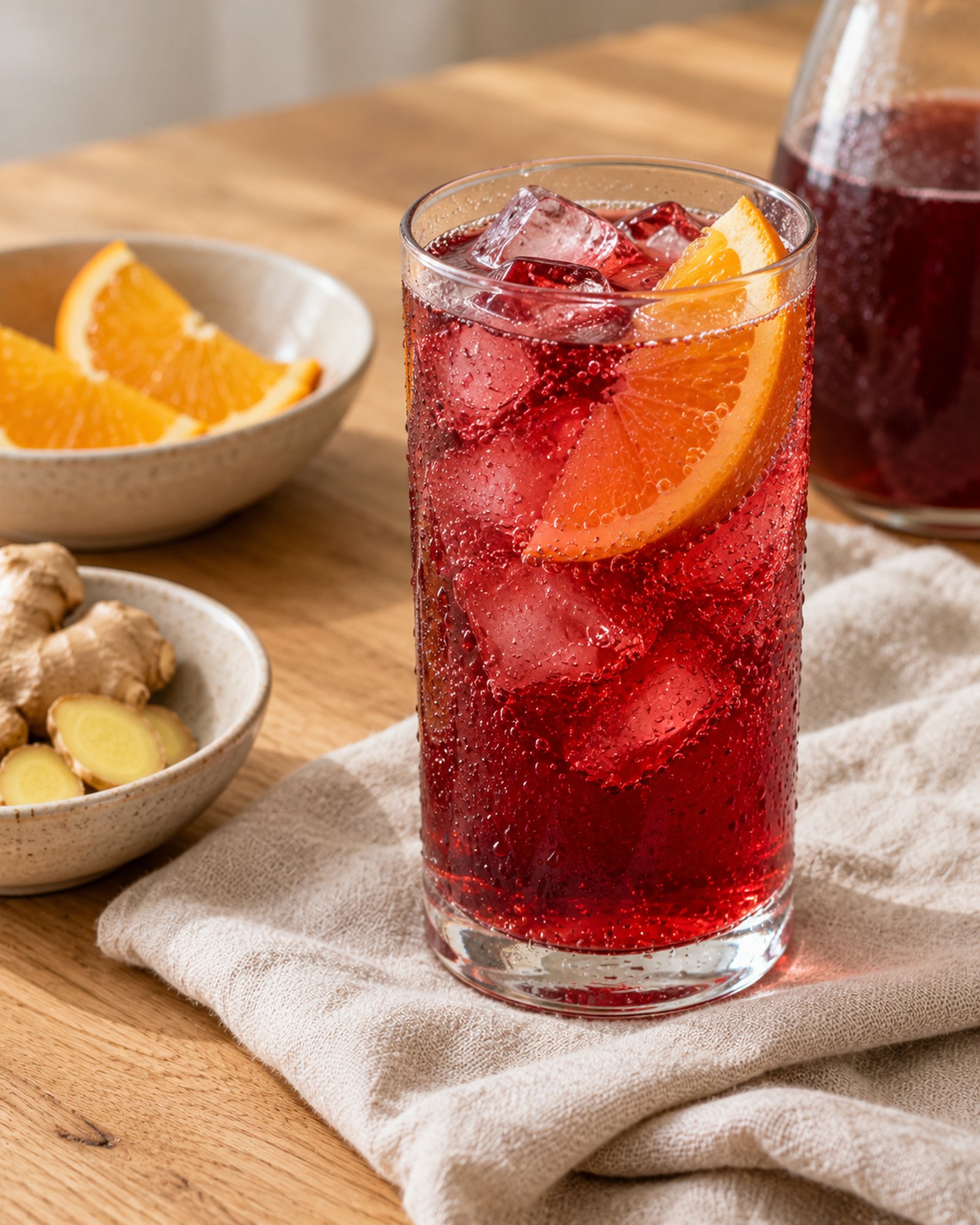 Hibiscus, Ginger & Orange Non-Alcoholic Spritz