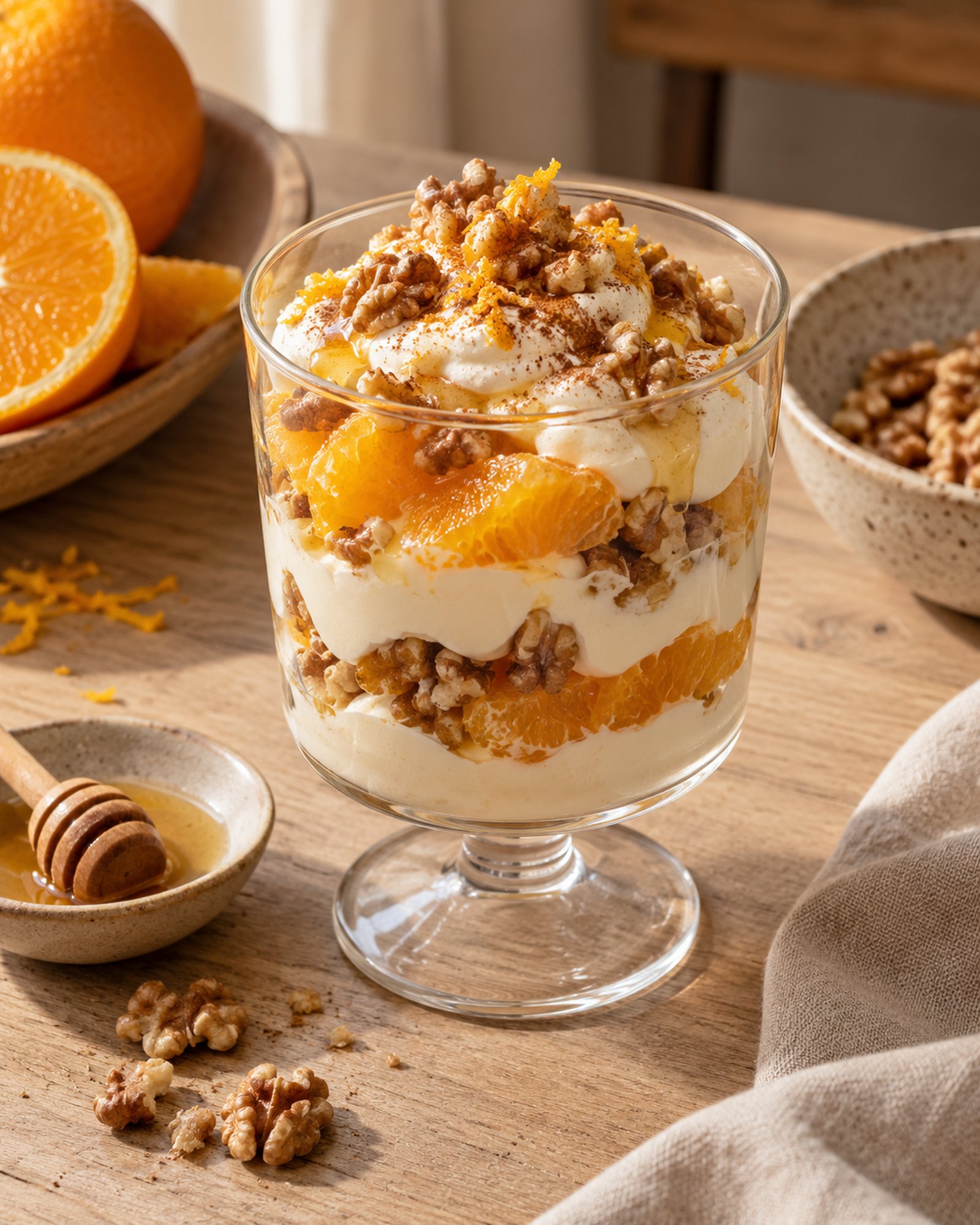 Orange, Mascarpone & Walnut Cream Cups